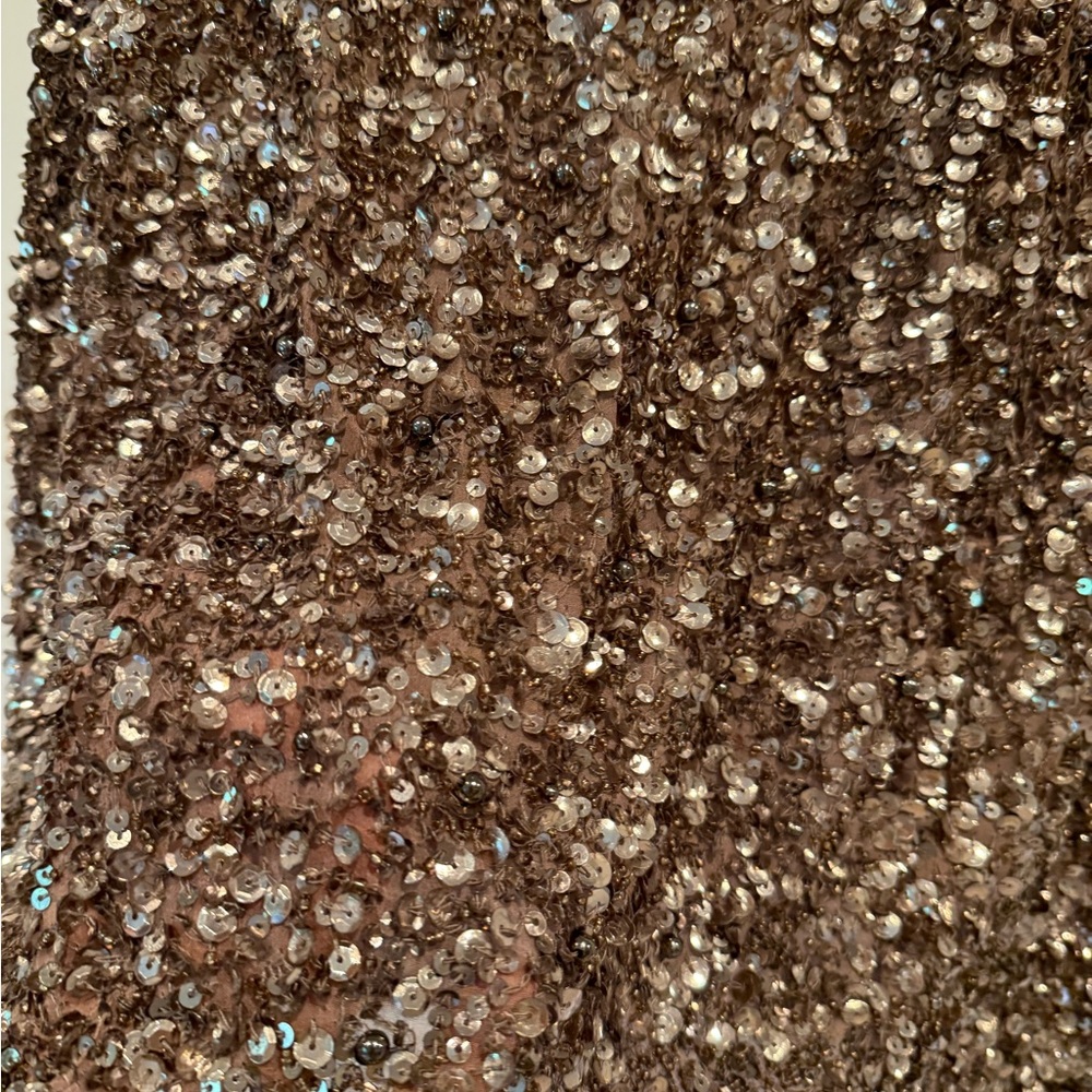 Parker Rose-Gold Sequin V-Neck Mini Dress - Picture 7 of 11